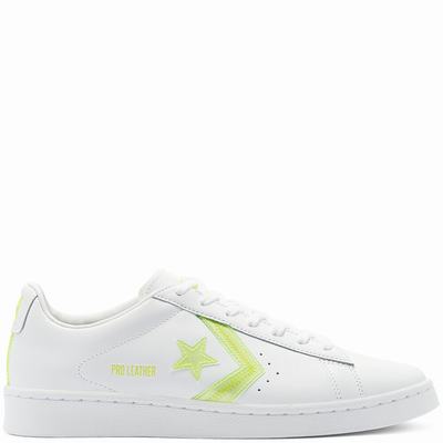 Converse Hi-Vis Pro Leather - Miesten Tennarit - Valkoinen/Sitruuna